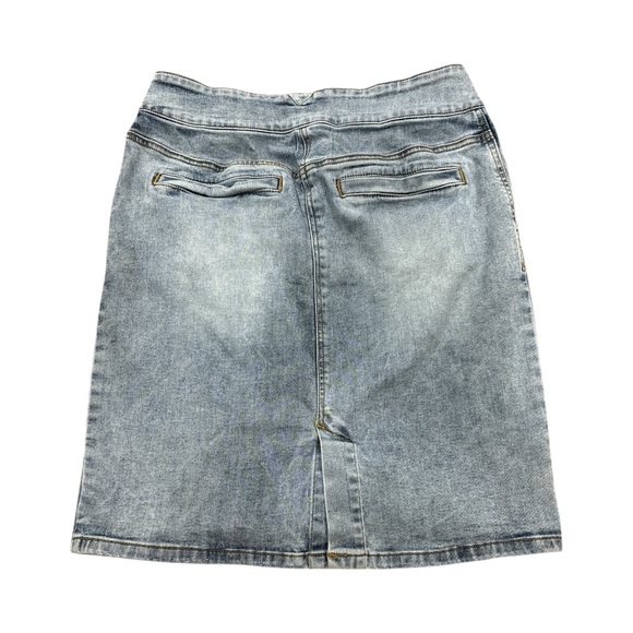 Prana Aubrey Organic Cotton denim Button Fly Stretch Pencil Skirt 2020 size 10 - Picture 6 of 11